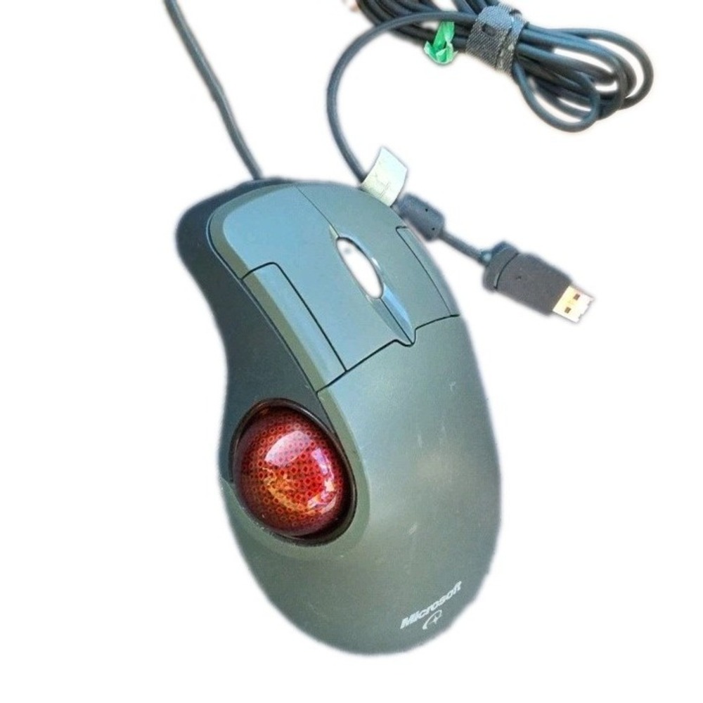 Microsoft Trackball Optical 1.0 PS2 USB Compatible X05-87475 Wired Mouse Tested